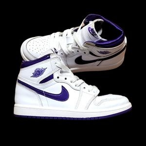 Air Jordan 1 Retro High OG PS  Youth Sneakers  Court Purple Sz 1y